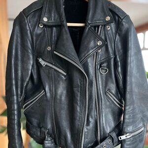 Vintage Genuine Leather Moto Jacket